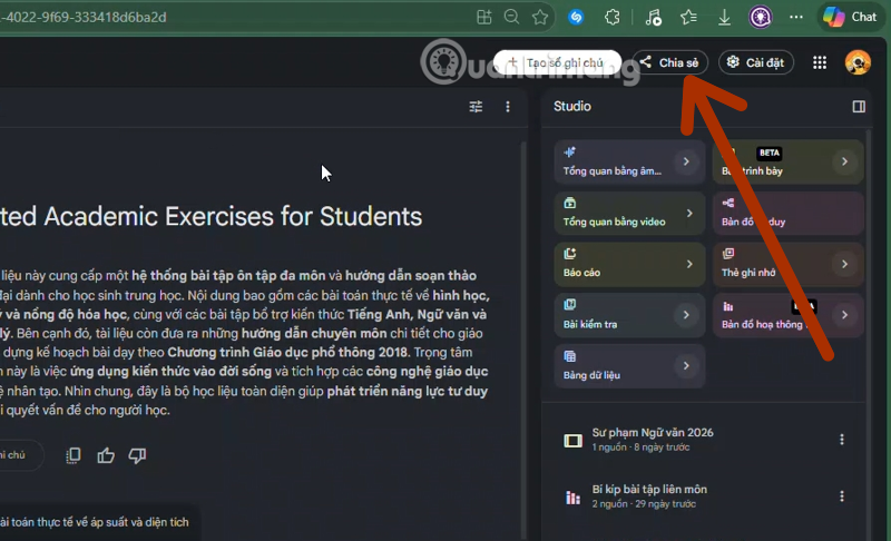 notebooklm chia sẻ