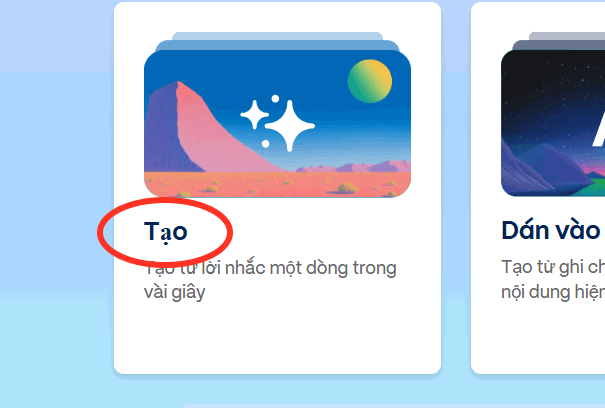 Tạo nội dung trên Gamma