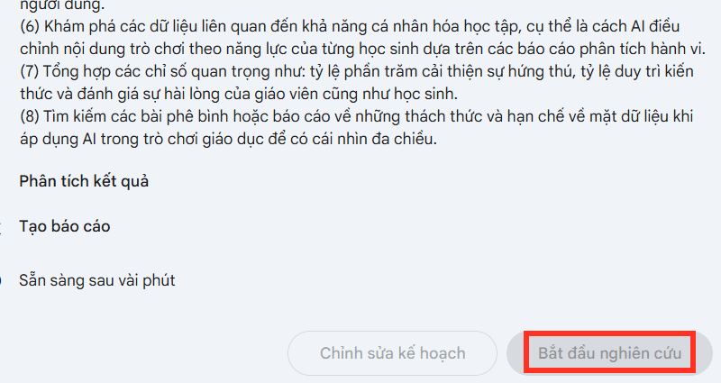 Thực hiện đề tài nghiên cứu trên Gemini
