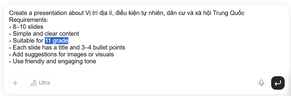 Prompt tạo AI Slides trên Genspark AI