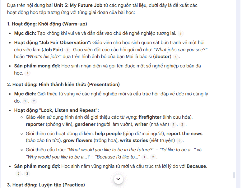 Prompt theo tiến trình bài học NotebookLM