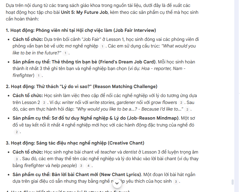 Prompt có sản phẩm học tập NotebookLM