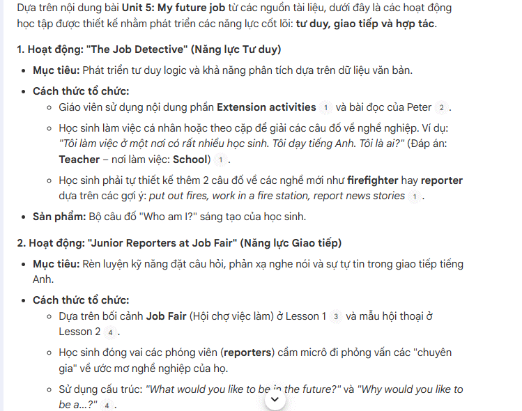 Prompt phát triển năng lực hoạt động NotebookLM