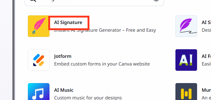 Dùng AI Signature Canva