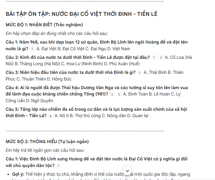 Prompt cơ bản tạo bài tập trên NotebookLM