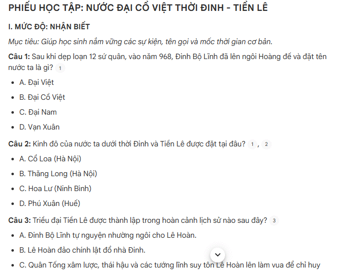 Prompt có số lượng câu hỏi trên NotebookLM