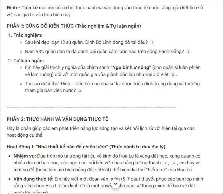 Prompt có hoạt động thực hành trên NotebookLM