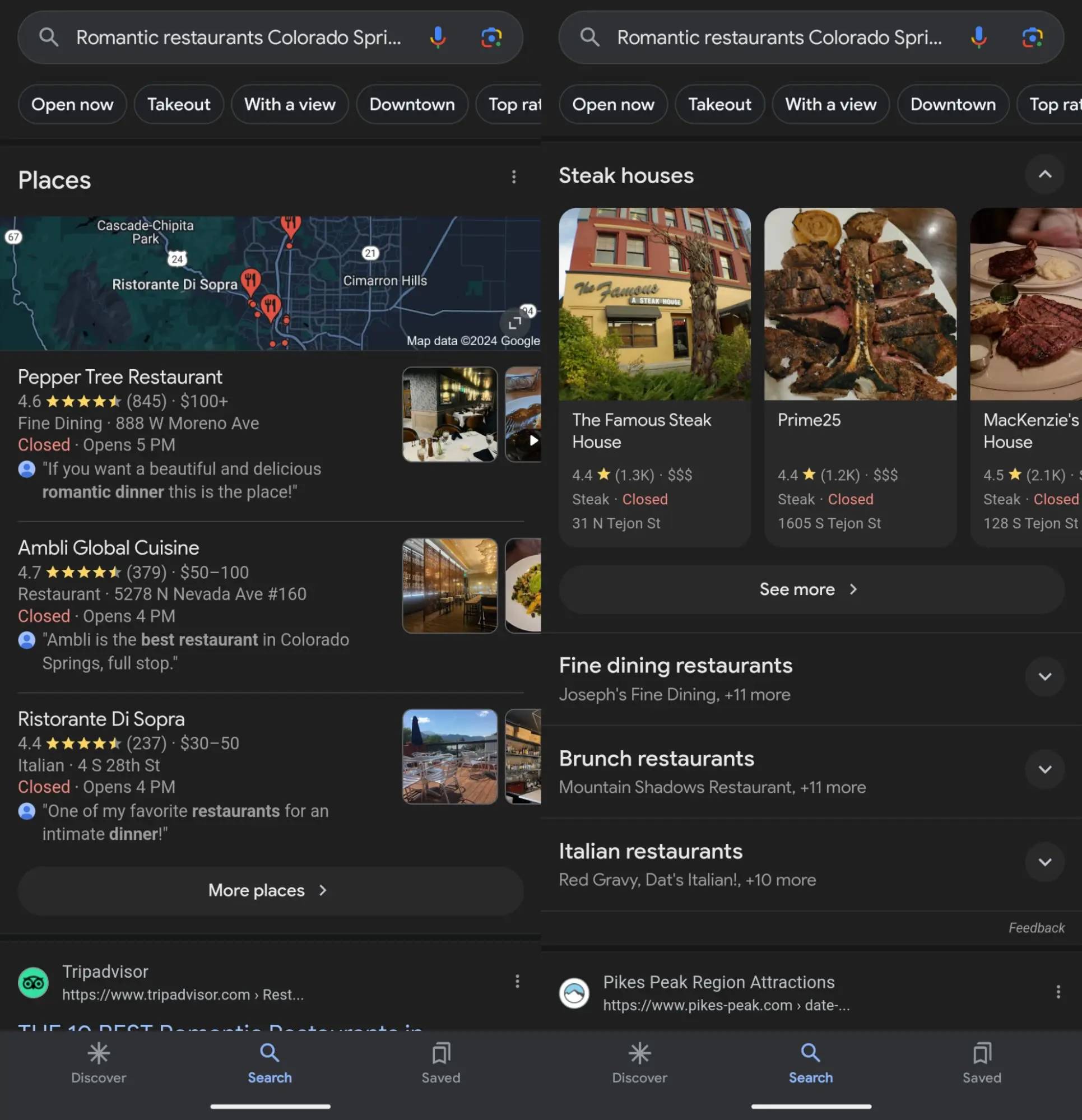 So sánh song song cho thấy cách AI Overviews sẽ cung cấp cho bạn kết quả tìm kiếm được sắp xếp