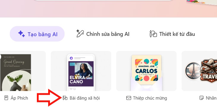 Tạo bài đăng Facebook Microsoft Designer
