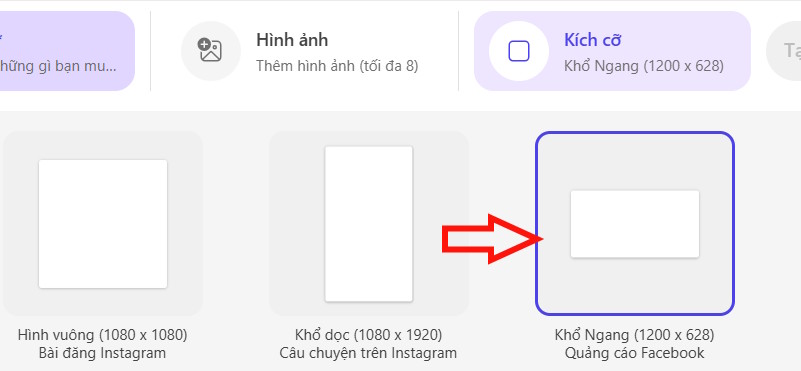Chọn bài đăng Facebook Microsoft Designer