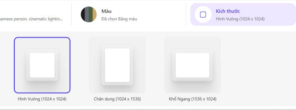 Kích thước ảnh đại diện trên Microsoft Designer