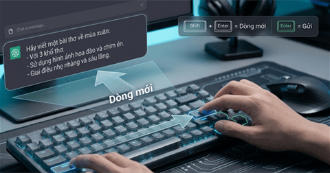 Mẹo xuống dòng trong ChatGPT mà không bị gửi Prompt