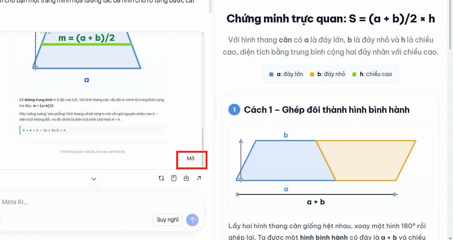 Nội dung trên Meta AI