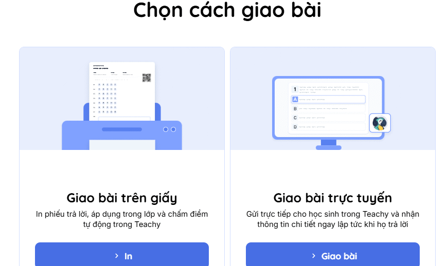 Gửi bài kiểm tra trên Teachy AI