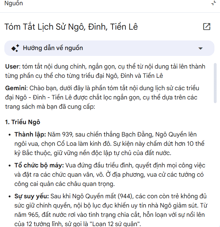 Đoạn chat Gemini trên NotebookLM