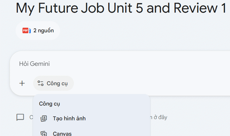 Sử dụng sổ ghi chú NotebookLM trên Gemini