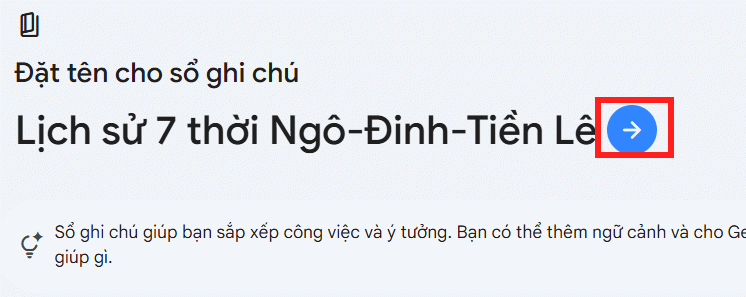 Tạo sổ ghi chú mới trên Gemini