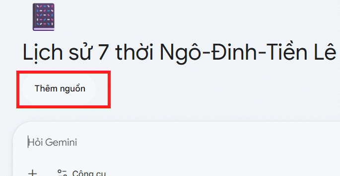 Thêm nguồn sổ ghi chú trên Gemini