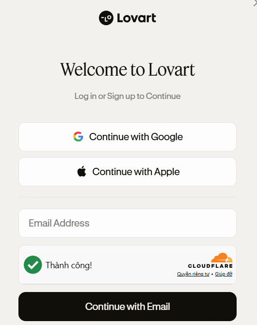 Đăng ký tài khoản Lovart
