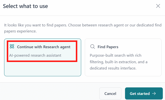 Sử dụng chế độ AI trong Elicit