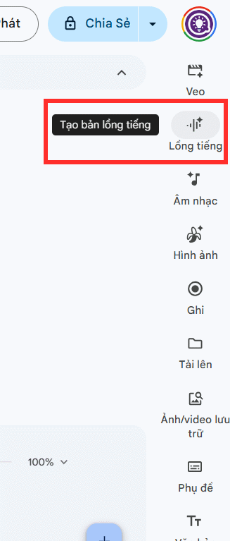 Lồng tiếng AI video Google Vids