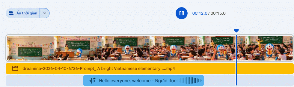 Chỉnh lồng tiếng AI video Google Vids