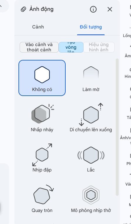 Chỉnh hiệu ứng động video trong Google Vids