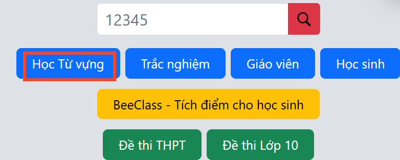 Học từ vựng trên YourHomework