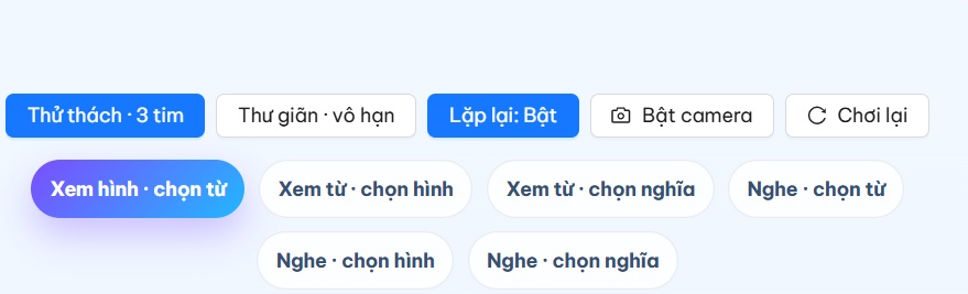Thiết lập trò chơi hứng sao trên YourHomework