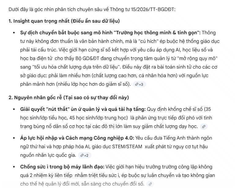 Prompt tóm tắt theo insight bằng Gemini