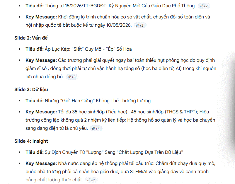 Prompt tóm theo flow slide