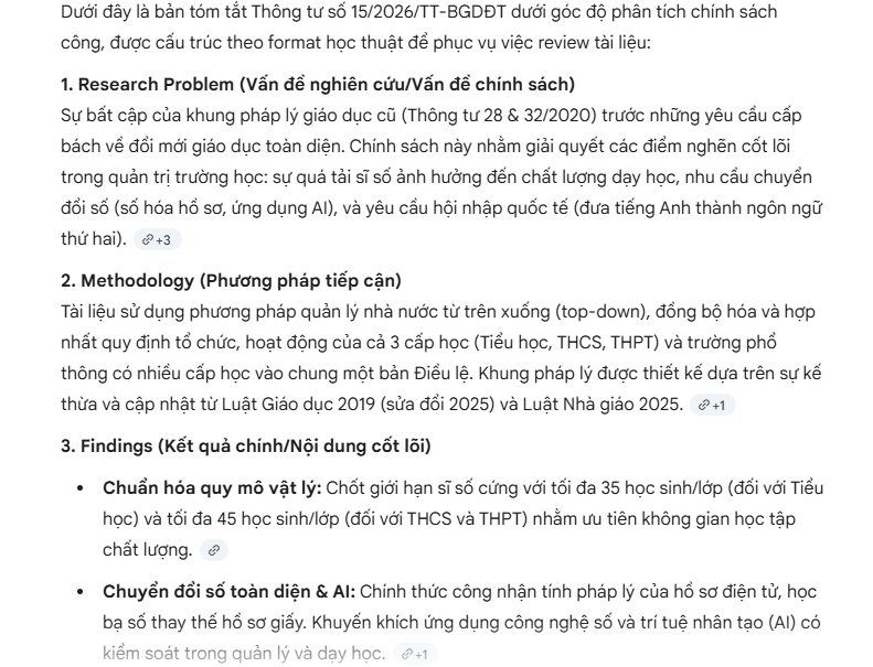 Mẫu prompt tóm học thuật bằng Gemini