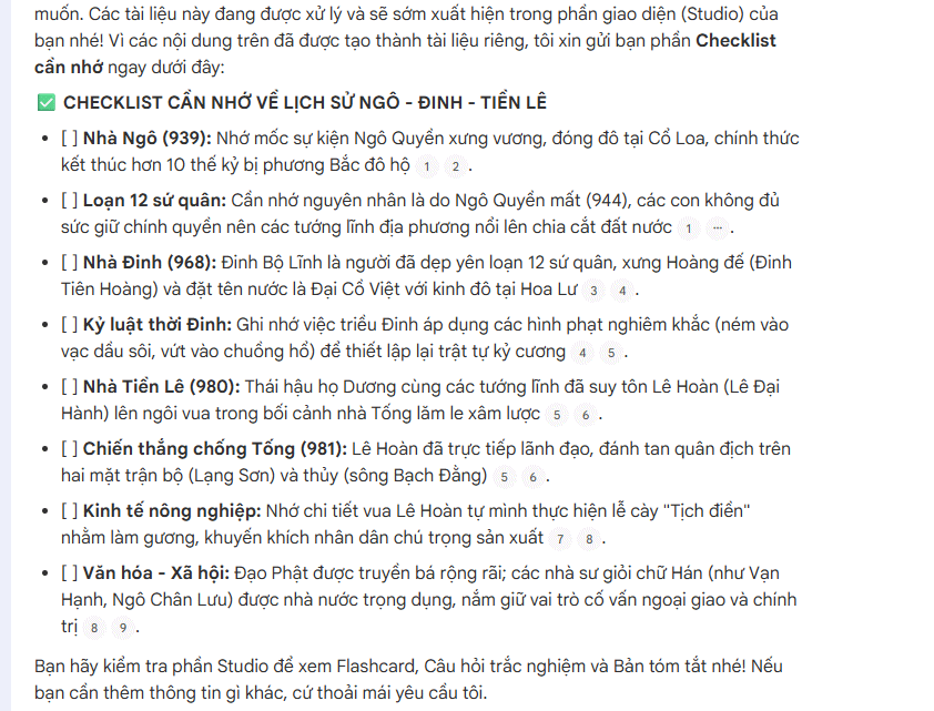 Prompt trợ lý tạo hệ thống học tập NotebookLM