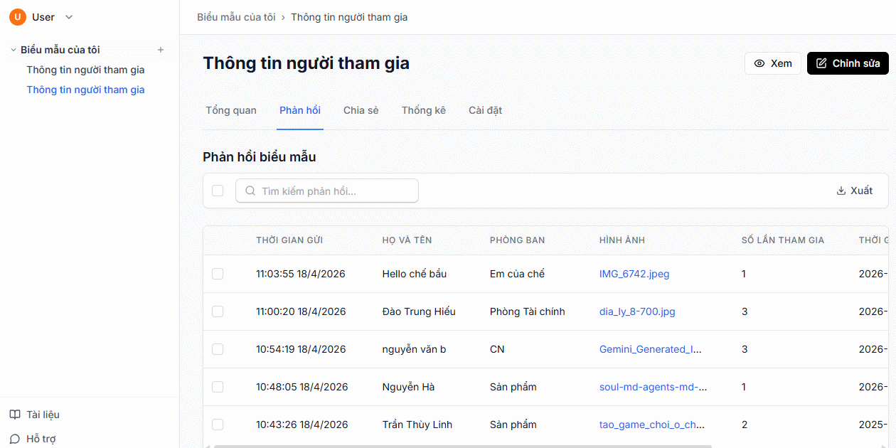 Quản lý biểu mẫu phản hồi trên Canva AI