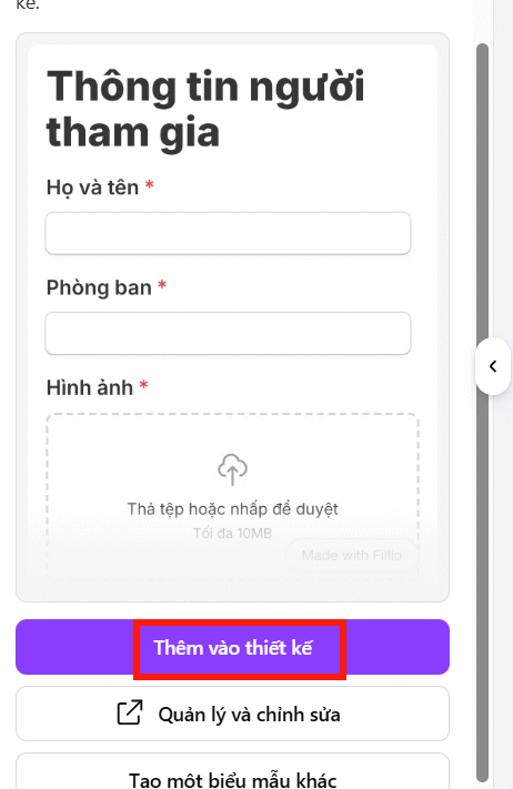 Chèn biểu mẫu trên Canva AI