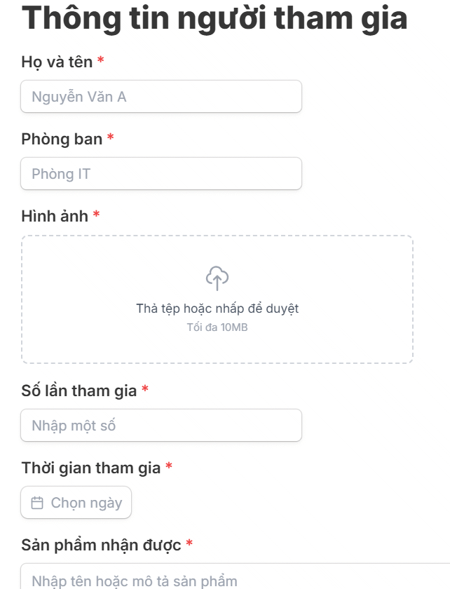 Giao diện biểu mẫu trên Canva AI