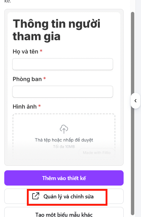 Quản lý biểu mẫu trên Canva AI