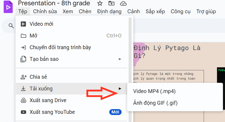 Tải video Google Vids