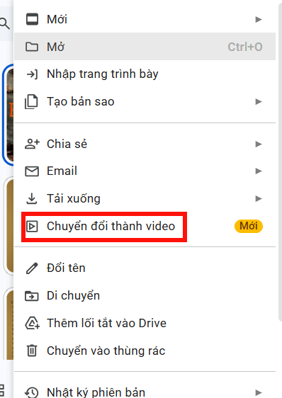 Chuyển slide thành video