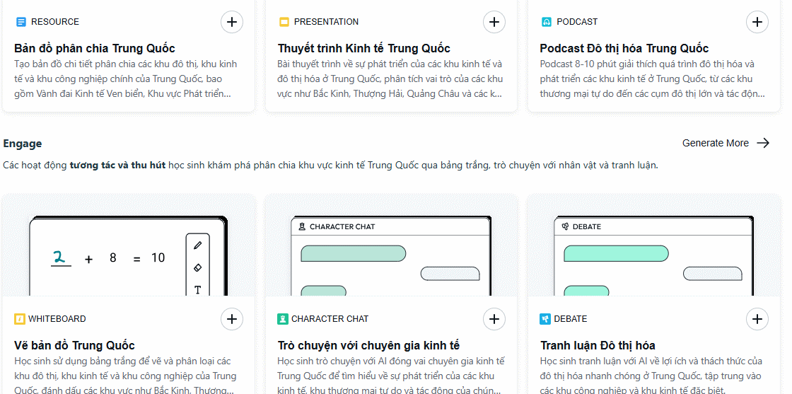 Nội dung hỗ trợ trên Brisk