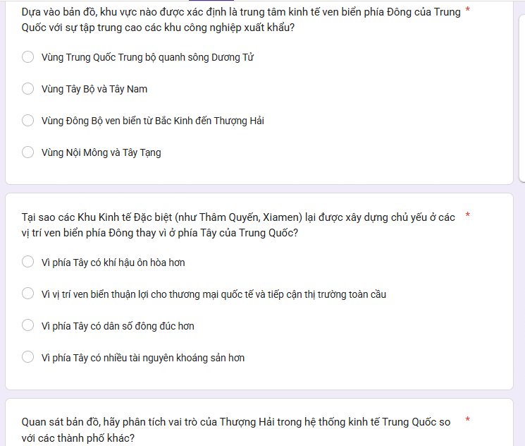 Câu hỏi trắc nghiệm tạo trên Brisk