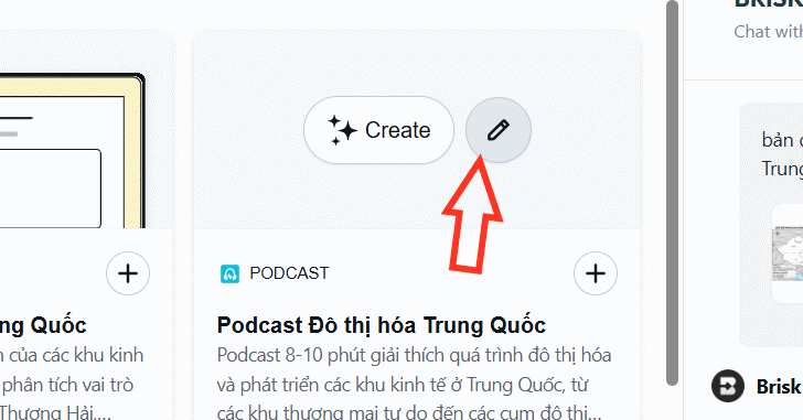 Chỉnh tạo Podcast trên Brisk