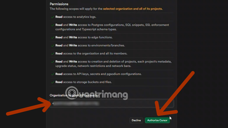 hướng dẫn kích hoạt Supabase Cursor