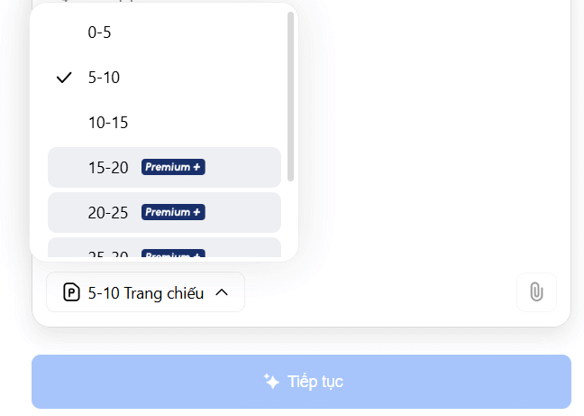Chọn số lượng slide tạo trên TeraBox