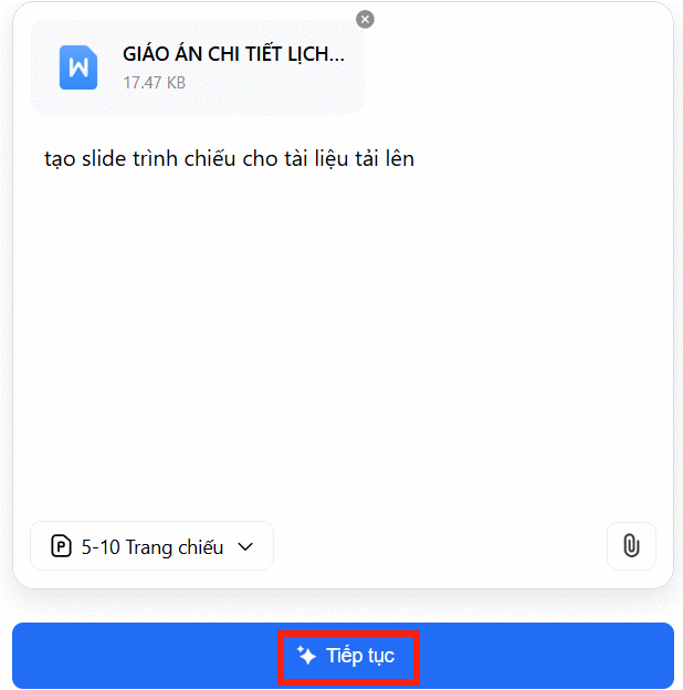 Mô tả tạo slide tạo trên TeraBox