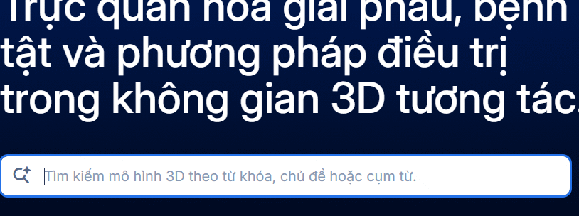 Tìm kiếm chủ đề mô hình trên BioDigital Human