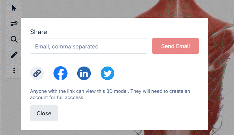 Chia sẻ mô hình 3D trên BioDigital Human