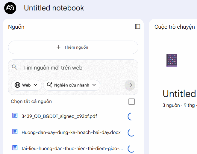 Tải tài liệu tham khảo lên NotebookLM