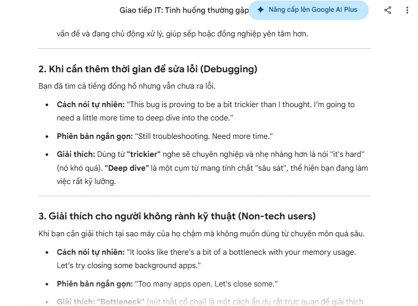 Câu lệnh tạo phản xạ giao tiếp trong họp & trao đổi công việc