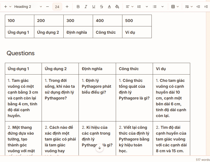 Tạo bộ câu hỏi trên Eduaide